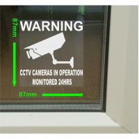 6 x Window Stickers-Monitored by CCTV Video Recording Camera In Operation-24hr Monitoring Security Warning Stickers-Self Adhesive Vinyl Sign 